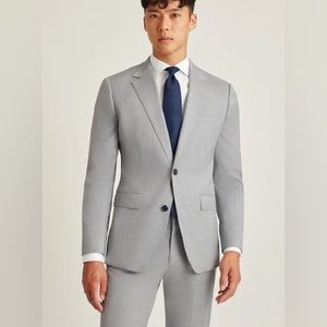 Pearl Gray Bonobos Jetsetter Stretch Wool Suit - 38S Jacket, 29 Slim Pants